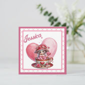 Teacup Süssen Feiertagskarte (Stehend Vorderseite)