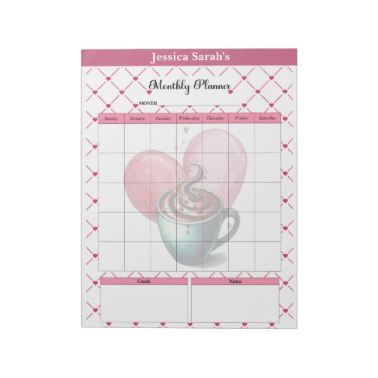 Teacup-Süssen _ Monatlicher Planer Notizblock (Rotiert)