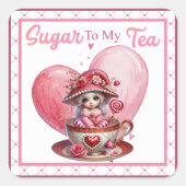 Teacup Süssen Quadratischer Aufkleber (Vorderseite)