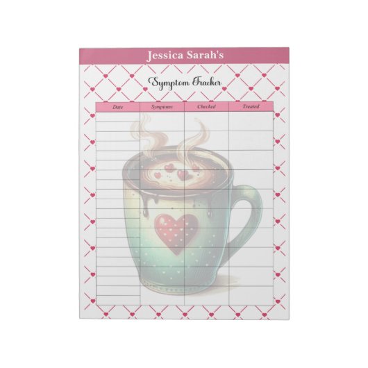 Teacup-Süssen _ Symptom Tracker Notizblock (Rotiert)
