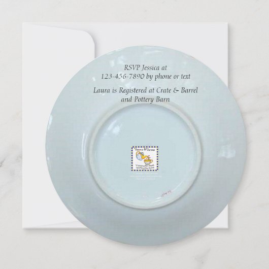 Teacup Tee Party Brautparty Einladung (Rückseite)