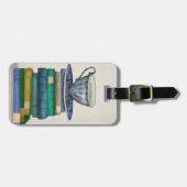 Teacup und Bücher 2 Gepäckanhänger (Vorderseite horizontal)