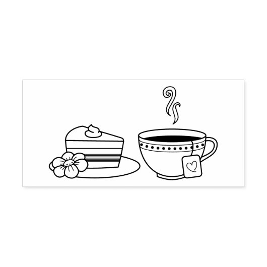 Teacup und Cake Gummistempel (Prägung)