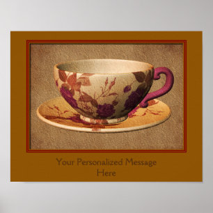 Teacup und Saucer erstellen Ihr eigenes Angebot Poster