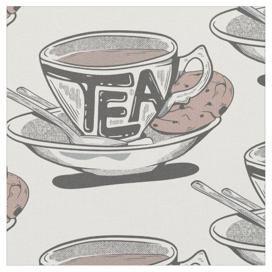 Teacup und Untertasse Stoff (Nahaufnahme)