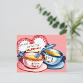 Teacup Valentine Feiertagspostkarte (Stehend Vorderseite)