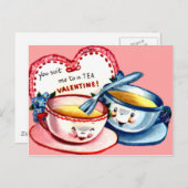 Teacup Valentine Feiertagspostkarte (Vorne/Hinten)