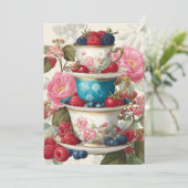 Teacup Whimsy | Berry Delight Einladung (Stehend Vorderseite)