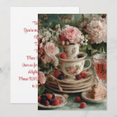 Teacup Whimsy | Tea Party Fun Einladung (Vorne/Hinten)
