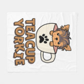 Teacup Yorkie Welpe  Fleecedecke (Vorderseite (Horizontal))