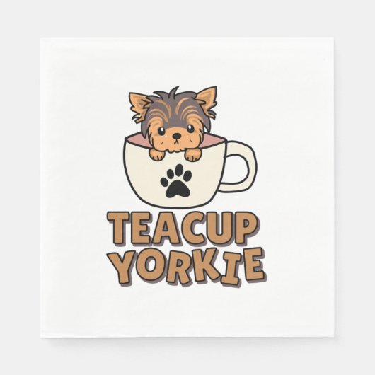 Teacup Yorkie Welpe Serviette (Vorderseite)