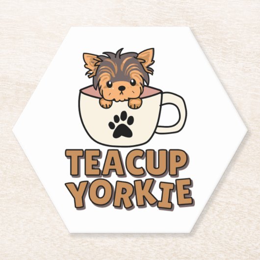 Teacup Yorkie Welpe Untersetzer (Vorderseite)