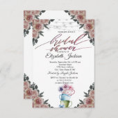 Teacups Blume String Lights Brautparty Einladung (Vorne/Hinten)