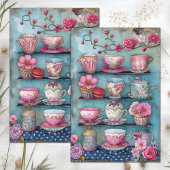 TEACUPS DECOUPAGE TISSUPAPIER SEIDENPAPIER