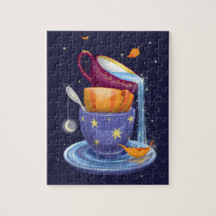 Teacups fallen Whimsical Jigsaw Puzzle