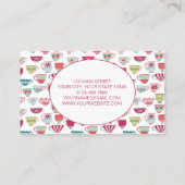 Teacups Moderner Catering Visitenkarte (Rückseite)