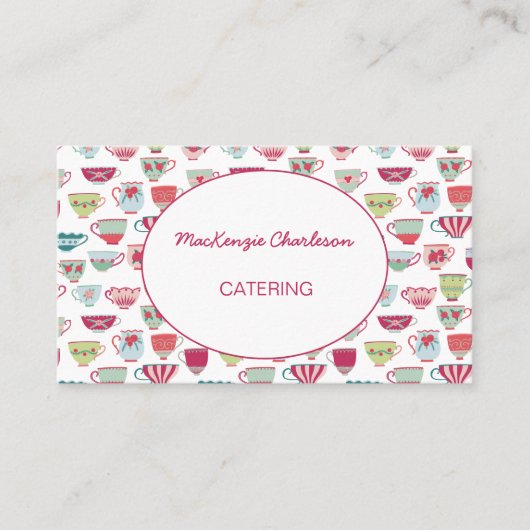 Teacups Moderner Catering Visitenkarte (Vorderseite)