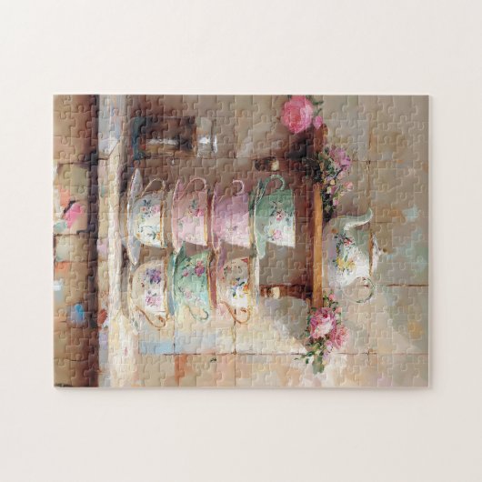 Teacups Tea Pot Set Küche Puzzle (Horizontal)