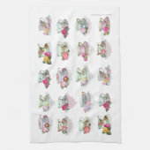 Teacups-Tee-Schalen-rosa Rosen-Blumentee-Schalen Küchentuch (Vertikal)