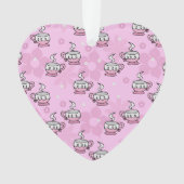Teacups und Blumen-rosa Muster Ornament (Vorderseite)