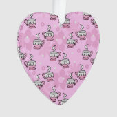 Teacups und Blumen-rosa Muster Ornament (Vorderseite)