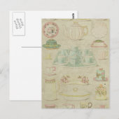 Teacups Vintage China Teacups Teapot Shabby Küche Postkarte (Vorne/Hinten)