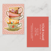 Teacups Visitenkarten - Vintages Tea Cup-Party Visitenkarte (Vorne/Hinten)