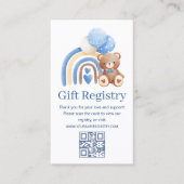 teady bear baby Shower gift registry qr code Begleitkarte (Vorderseite)
