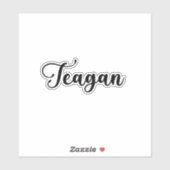 Teagan Name - Handgeschriebene Kalligrafie Aufkleber (Blatt)