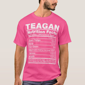 Teagan Nutrition FactsTeagan Name Birthday T-Shirt
