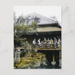 Teahaus-Geisha aus dem alten Japan Vintage Japanis Postkarte