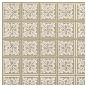 Teak Acorn und Leaf Tile Design Stoff