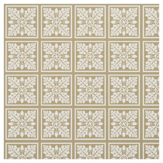Teak Acorn und Leaf Tile Design Stoff (Muster)