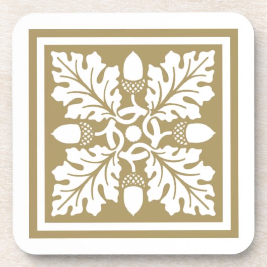 Teak Acorn und Leaf Tile Design Untersetzer (Vorderseite)