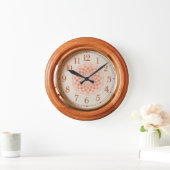 Teak Acrylic Wall Clock Große Wanduhr (Zuhause)