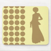 Teak Cream Neutral Dots Fashion Silhouette Mousepad (Vorne)