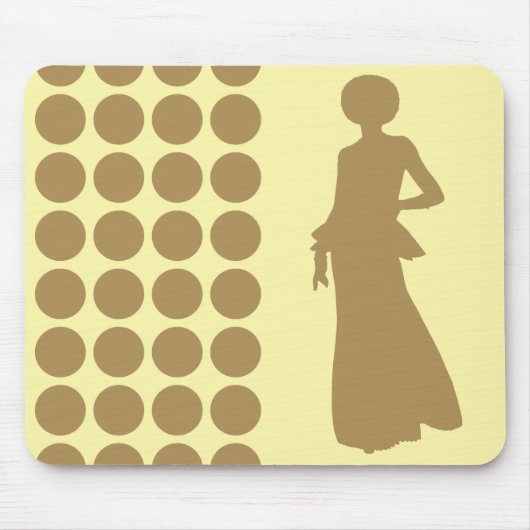 Teak Cream Neutral Dots Fashion Silhouette Mousepad (Vorne)