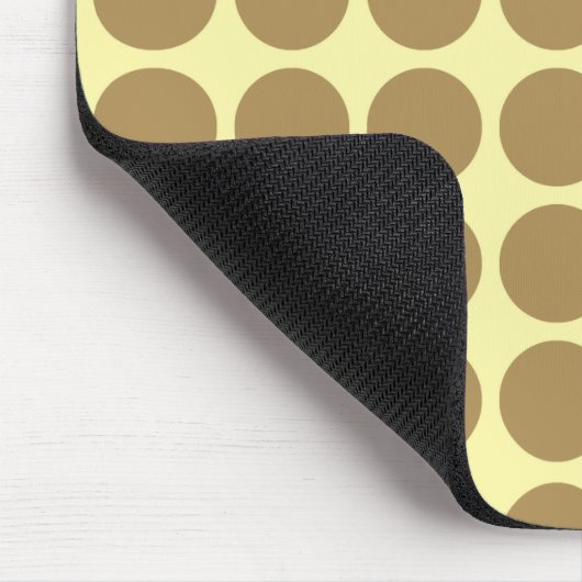 Teak Cream Neutral Dots mit Monogramm Mousepad (Ecke)