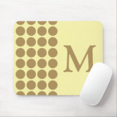 Teak Cream Neutral Dots mit Monogramm Mousepad (Mit Mouse)
