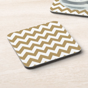 Teak Neutral Chevron Getränkeuntersetzer