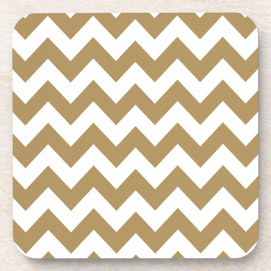 Teak Neutral Chevron Getränkeuntersetzer (Vorderseite)