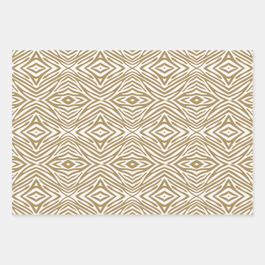 Teak Neutral Zebra Geschenkpapier Set (Vorderseite 2)