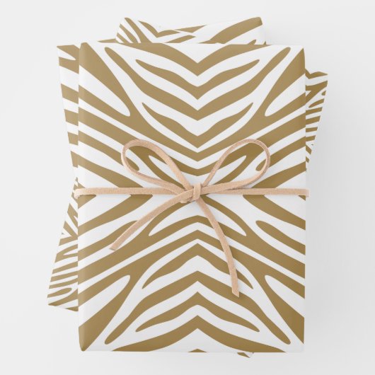 Teak Neutral Zebra Geschenkpapier Set (Beispiel)