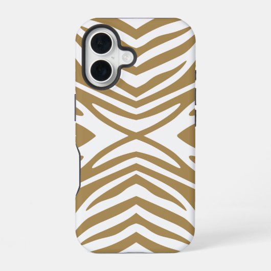 Teak Neutral Zebra iPhone 16 Hülle (Rückseite)