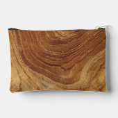 Teak Rustic Holz Grain Brown Nattern Muster Foto Zubehörtasche (Rückseite)