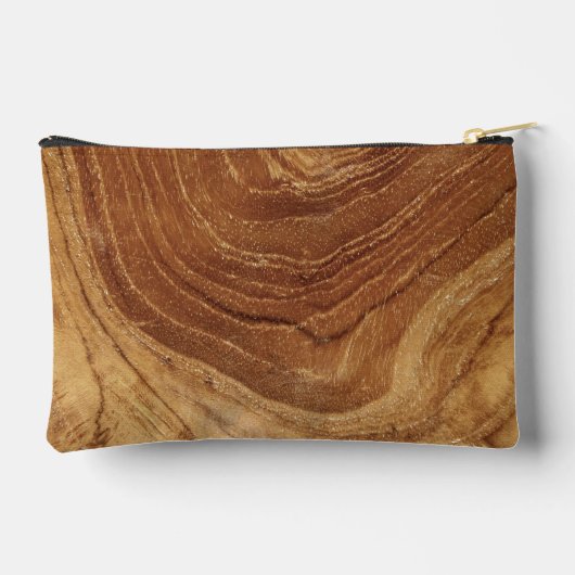 Teak Rustic Holz Grain Brown Nattern Muster Foto Zubehörtasche (Rückseite)