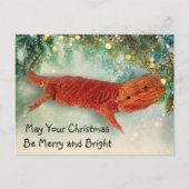 Teak the Bearded Dragon Christmas Postcard Postkarte (Vorderseite)