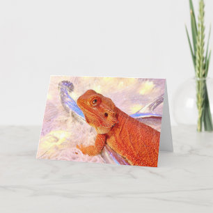 Teak the Bearded Dragon Merry and Bright Holiday C Feiertagskarte