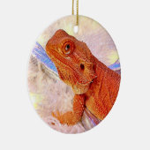 Teak the Bearded Dragon Merry and Bright Keramik Ornament (Rechts)
