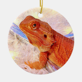 Teak the Bearded Dragon Merry and Bright Keramik Ornament